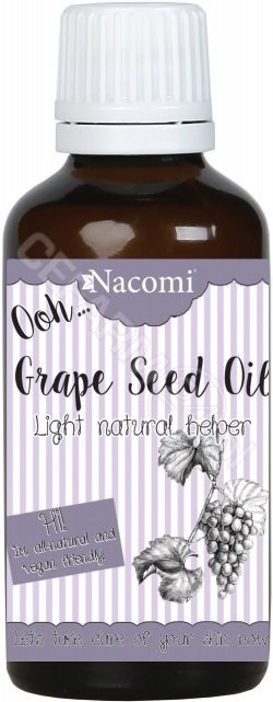 Nacomi Rafinowany Natural 100% Olej z Pestek Winogron Idealny pod oczy Poprawia krążenie Nawilża 50ml
