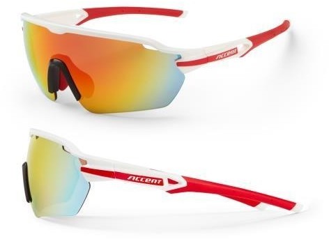 Accent Okulary Reflex biało-czerwone, 2 pary soczewek