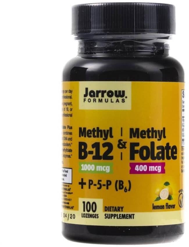 Jarrow Formulas Jarrow Formulas Methyl B12 1000 mcg + Methyl Folate 400 mcg - 100 pastylek