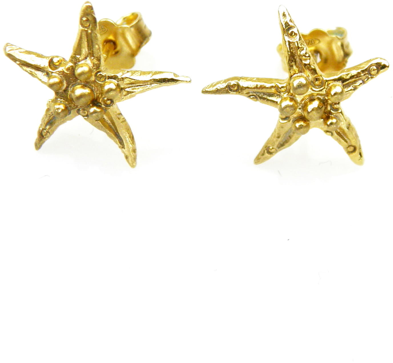 Venus Galeria Rozgwiazda mała złota - kolczyki srebrne