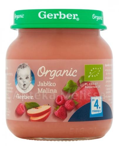 Gerber ORGANIC Jabłko/Malina po 4 m-cu 125 g