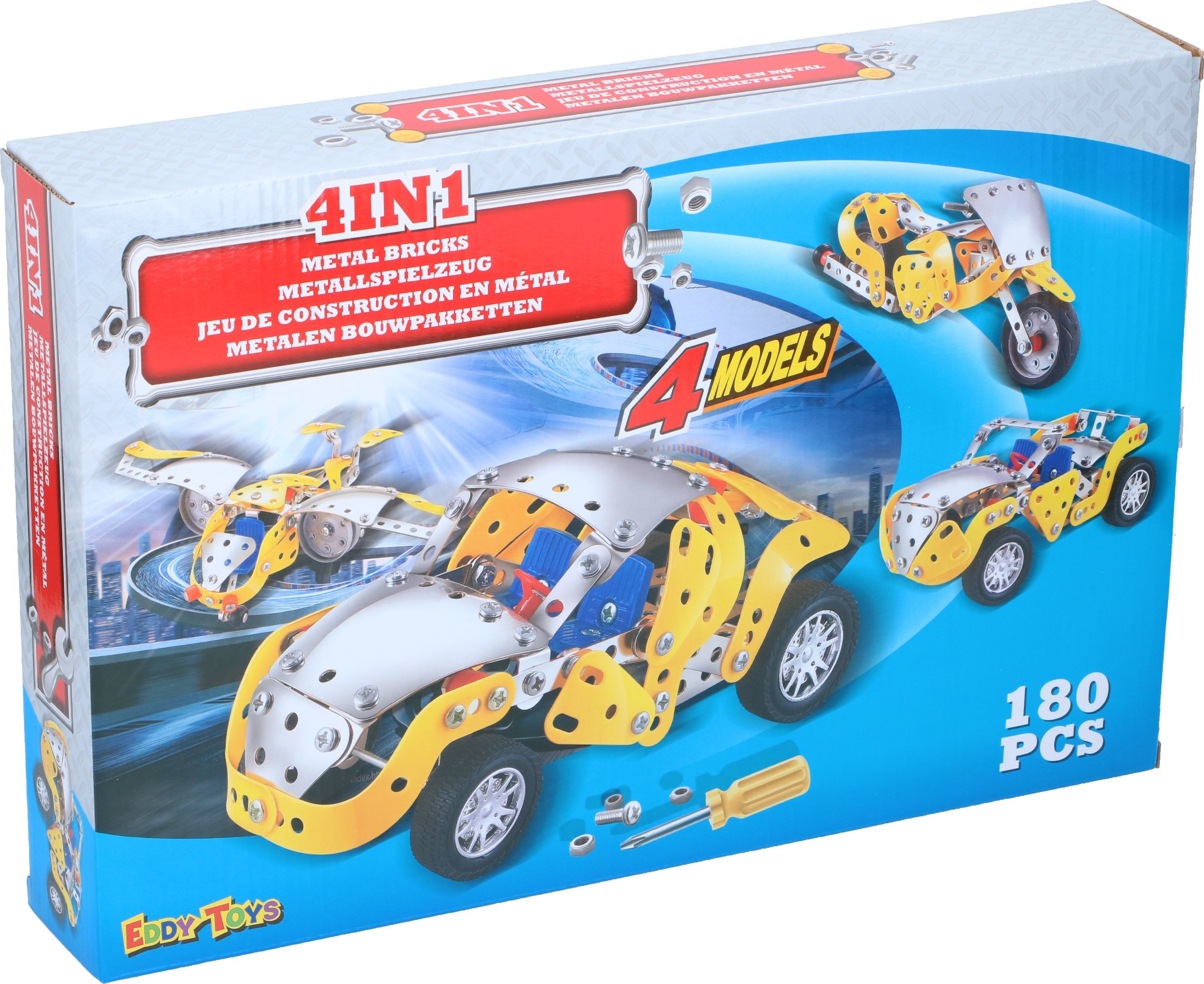 Eddy Toys Pojazd do składania metalowy EDDY TOYS 4w1 E-18334-YLW