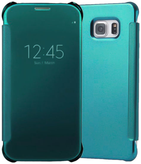 4kom.pl Etui clear view cover samsung galaxy s7 zielone + Szkło (033830)