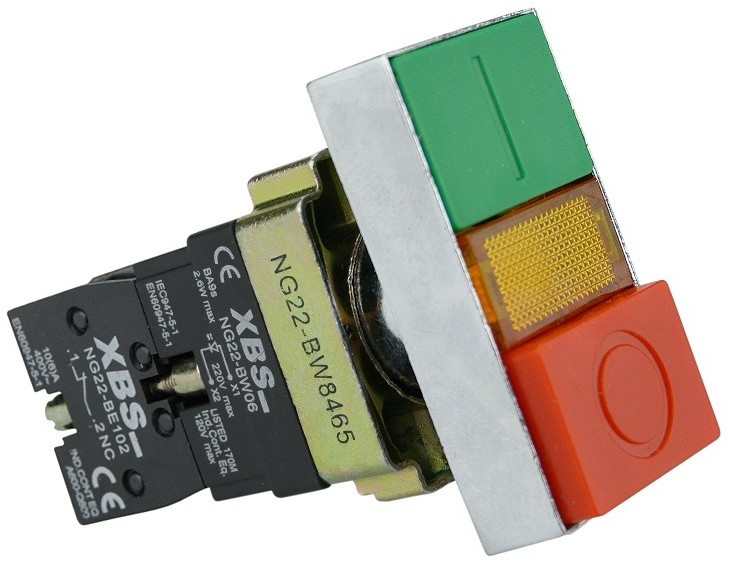 Przełącznik 0-1 230V NG22-BW8465 podwójny napęd