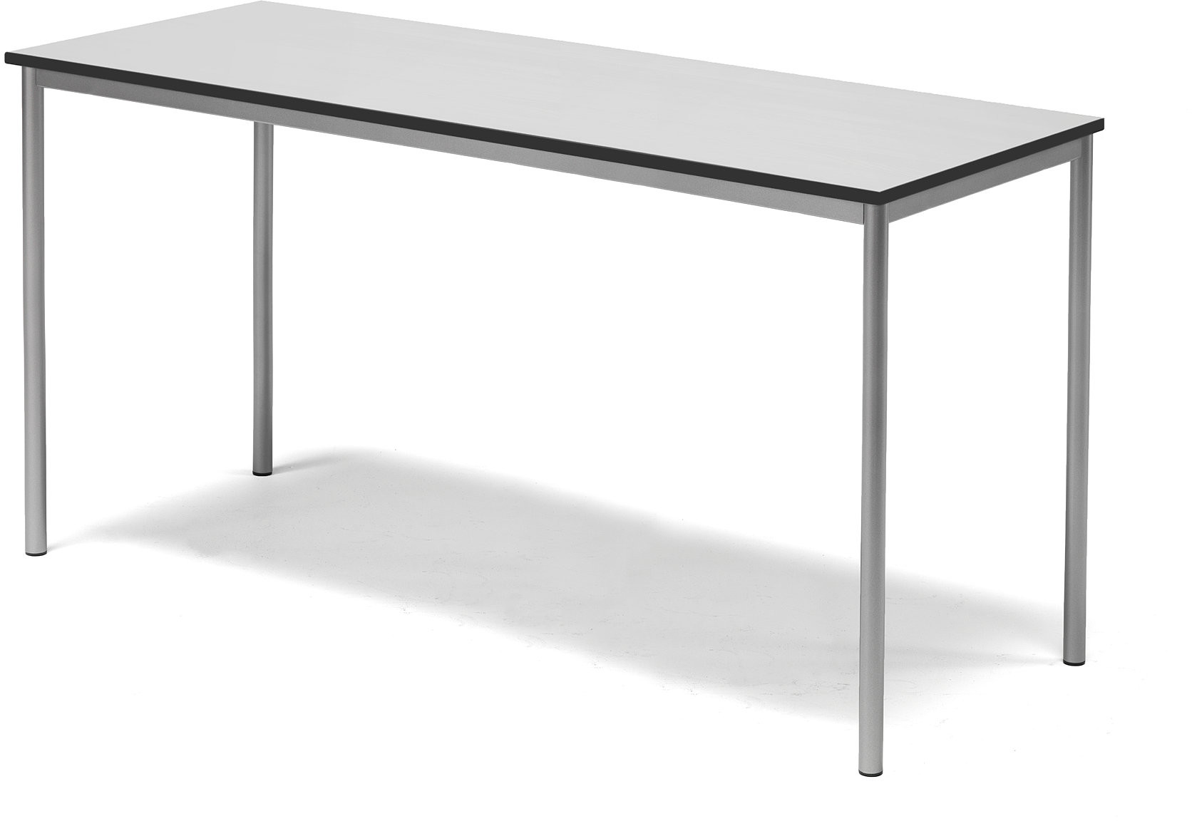 AJ Produkty Stół Sonitus, 1800x700x900 mm, rama srebrna, dźwiękochłonny HPL, szary