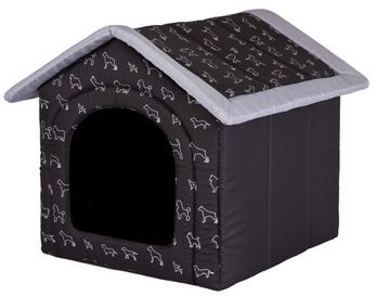 Hobbydog Buda dla Psa czarna w pieski R1 o wymiarach 38 cm x 38 cm x 32 cm R1 BUDCWP14