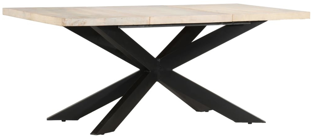 vidaXL Stół jadalniany, 180 x 90 x 76 cm, lite, bielone drewno mango