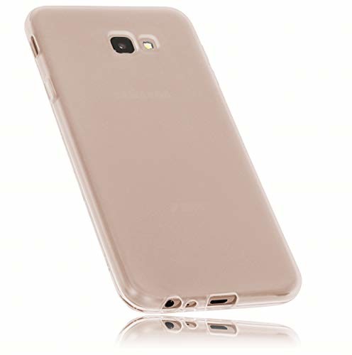 Mumbi Prawdziwe skórzane etui kompatybilne z Samsung Galaxy J4+ etui skórzane Case Wallet, białe Samsung Galaxy J4+