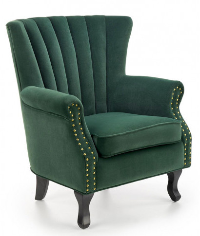 Zielony tapicerowany fotel wypoczynkowy Romes