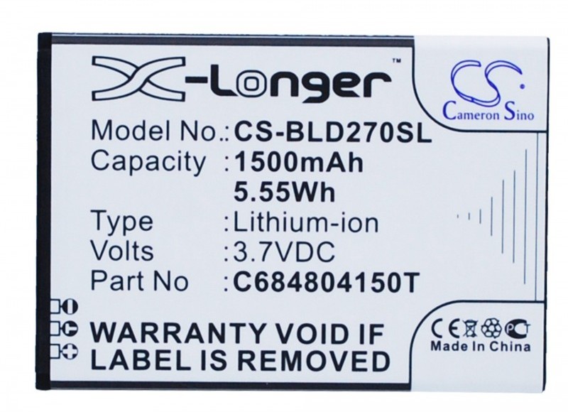 Cameron Sino Blu D270 C6804804150T 1500mAh 5.55Wh Li-Ion 3.7V