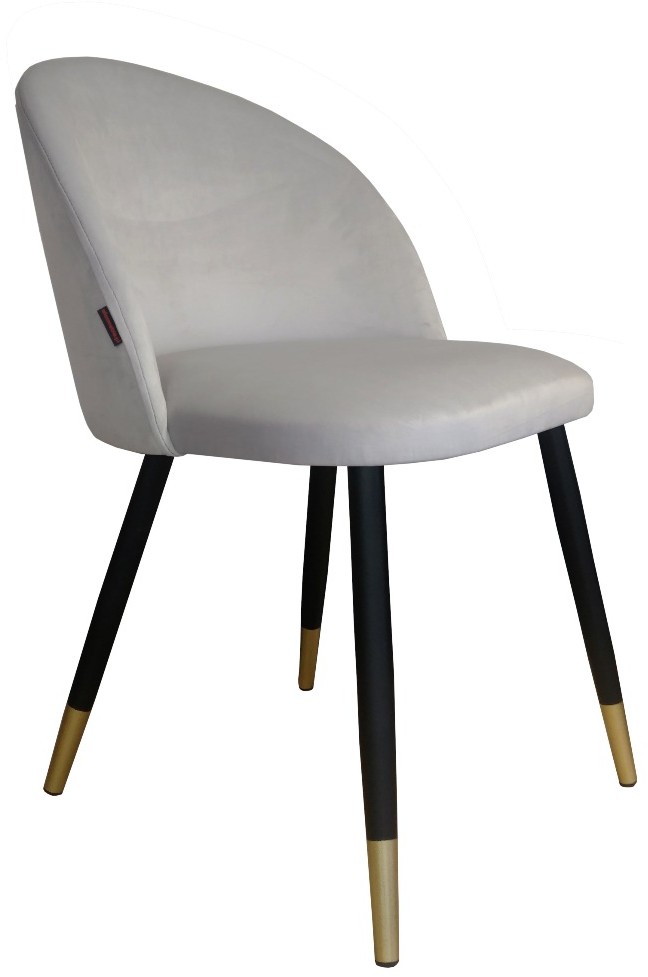 Atos Krzesło CLAUDINE 1 VELVET GOLD jasno szare nowoczesne COLINGOLD-MG39