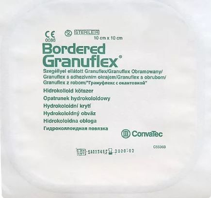 Convatec Opatrunek hydrokoloidowy GRANUFLEX Bordered 10x10cm 1 sztuka Wysyłka kurierem tylko 10,99 zł