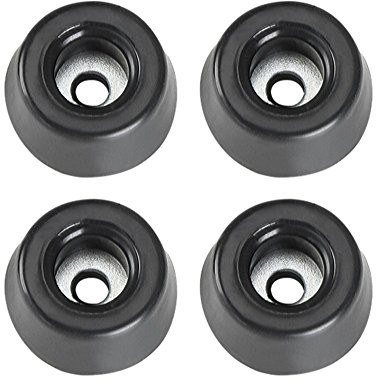 ah Hardware Zestaw czarnych gumowych nóżek do mebli Adam Hall, w woreczku, czarny