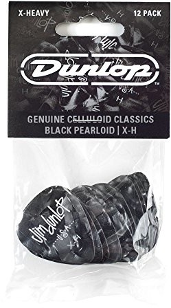 Dunlop DL P 0106 483p02 exh Genuine celluloid Classic Pick Czarny Perloid 24483027112