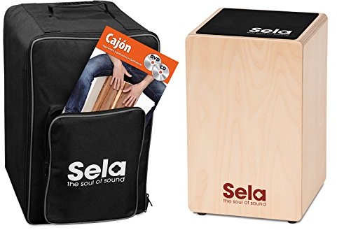 Sela SE 153 FR Primera Cajon zestaw dla początkujących z plecakiem, podkładka cajonowa, francuska książka Cajon, CD i DVD SE 153 FR