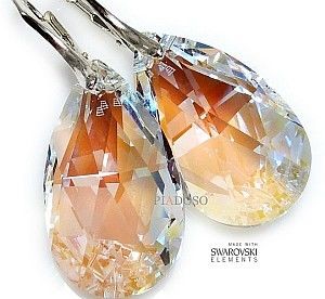 Swarovski Duże Kolczyki Blue Aurora Hologram