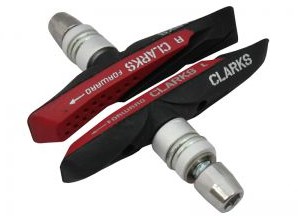 Clarks Rowerowe klocki hamulcowe ps958 mtb v-brake czarny|czerwony KLOCKI CPS958 MTB 72MM RED/BK