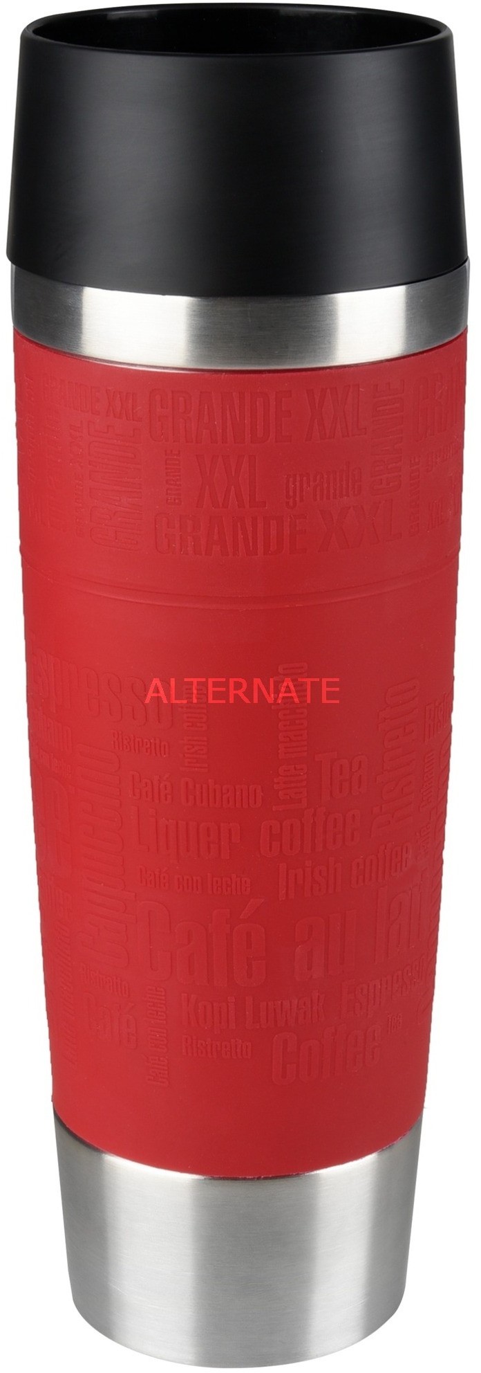 Emsa TRAVEL MUG Grande miseczka Czarny, Czerwony, Stal nierdzewna 1 szt., Puchar