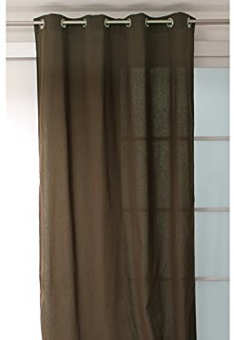 Soleil d'ocre Zasłona z oczkami czysta bawełna Panama Taupe 031548