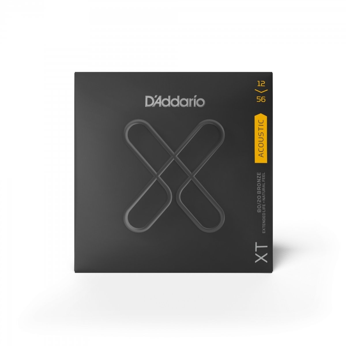 DAddario XTABR1256, XT struny do gitary akustycznej 80/20 brąz, lekka góra/średni spód, 12-56 XTABR1256