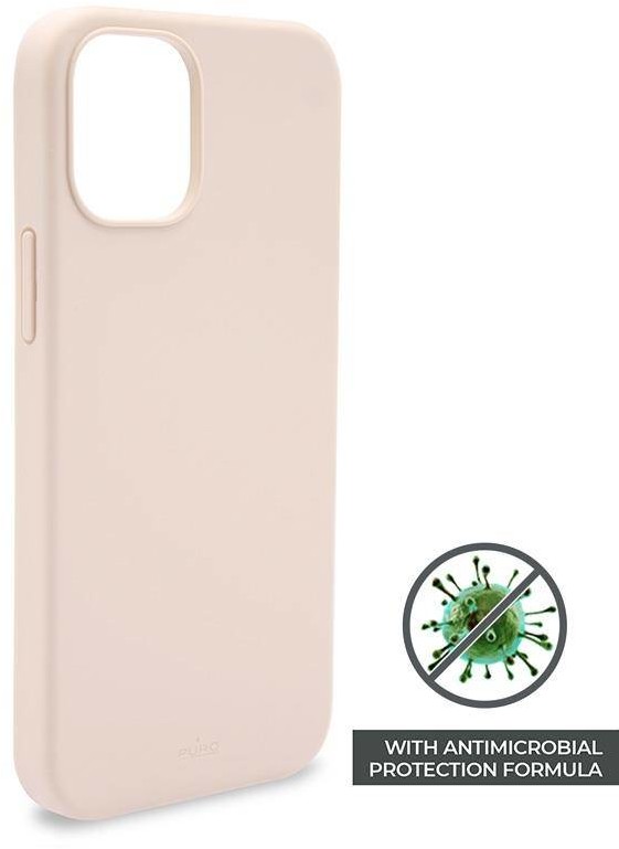 PURO PURO ICON Anti-Microbial Cover - Etui iPhone 12 Pro Max z ochroną antybakteryjną (piaskowy róż) b2btrade-18031-0