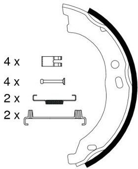 TEXTAR Zesatw szczęk hamulcowych, hamulec postojowy 91066700
