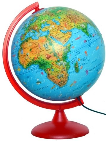 Zoo Globe, globus podświetlany, kula 26 cm