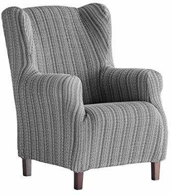 Martina Home pokrowiec na fotel, elastyczny fotel z uszami, 33 x 42 x 8 cm, szary