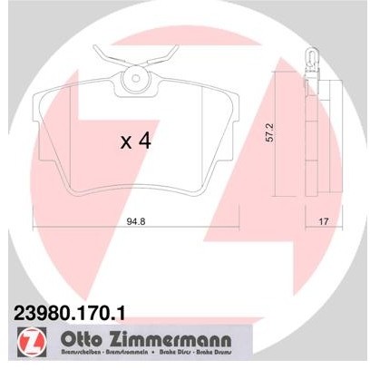 ZIMMERMANN Klocki hamulcowe - komplet 23980.170.1