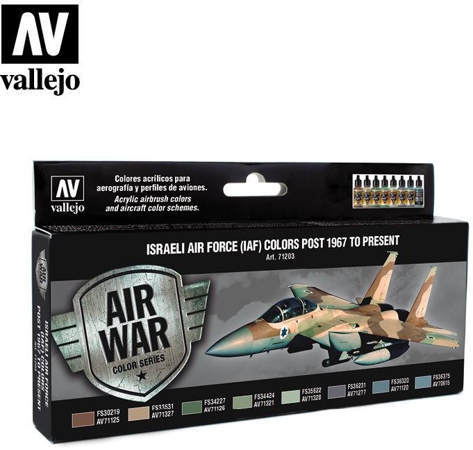 Vallejo Zestaw Air War 8 farb - Israeli Air Force (IAF) Colors Post 1967 To Present Vallejo 71203