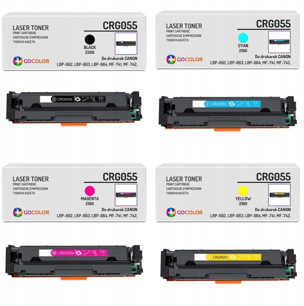 4 X toner CRG055 do Canon i-SENSYS MF-746Cx