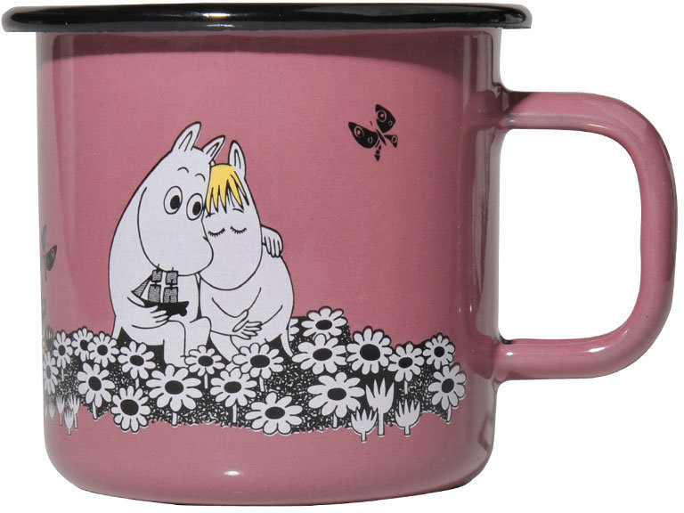 Muurla Design Marketing Oy Muminki, Na zawsze razem, Retro kubek emaliowany, różowy, 370 ml