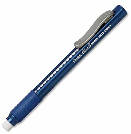 Pentel Clic Style Eraser Pencil Grip Eraser, Blue, Sold as 1 Each
