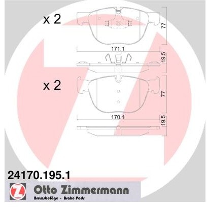 ZIMMERMANN Klocki hamulcowe - komplet 24170.195.1