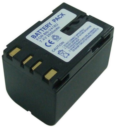 amsahr JVC BN-V416U 2600 mAh, 7.4 wolta, dopuszczenie CE-, zgodność z dyrektywą RoHS.Bateria jednorazowa BT-JVCBNV416U-1CT