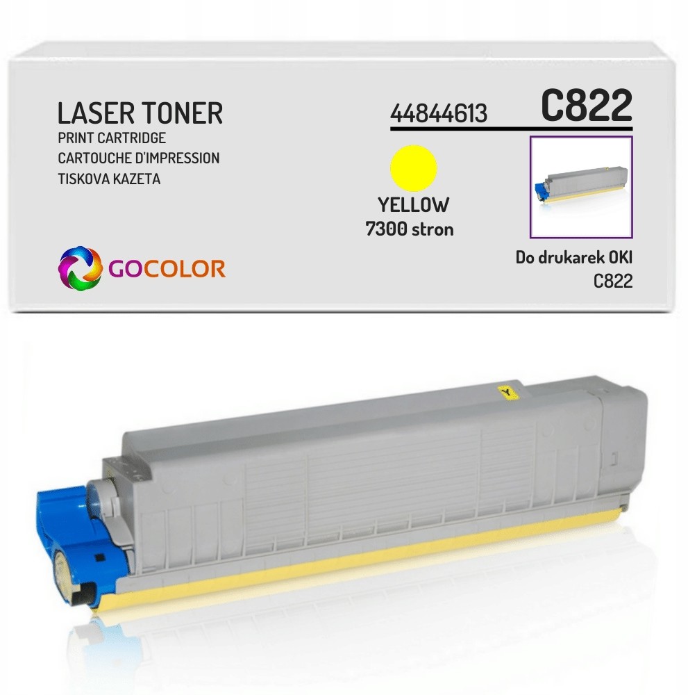 100% nowy toner do Oki C822dn 44844613 Yellow