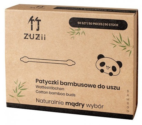 ZUZii Bambusowe patyczki do uszu z dodatkiem wełny dla dzieci 50szt - Zuzii