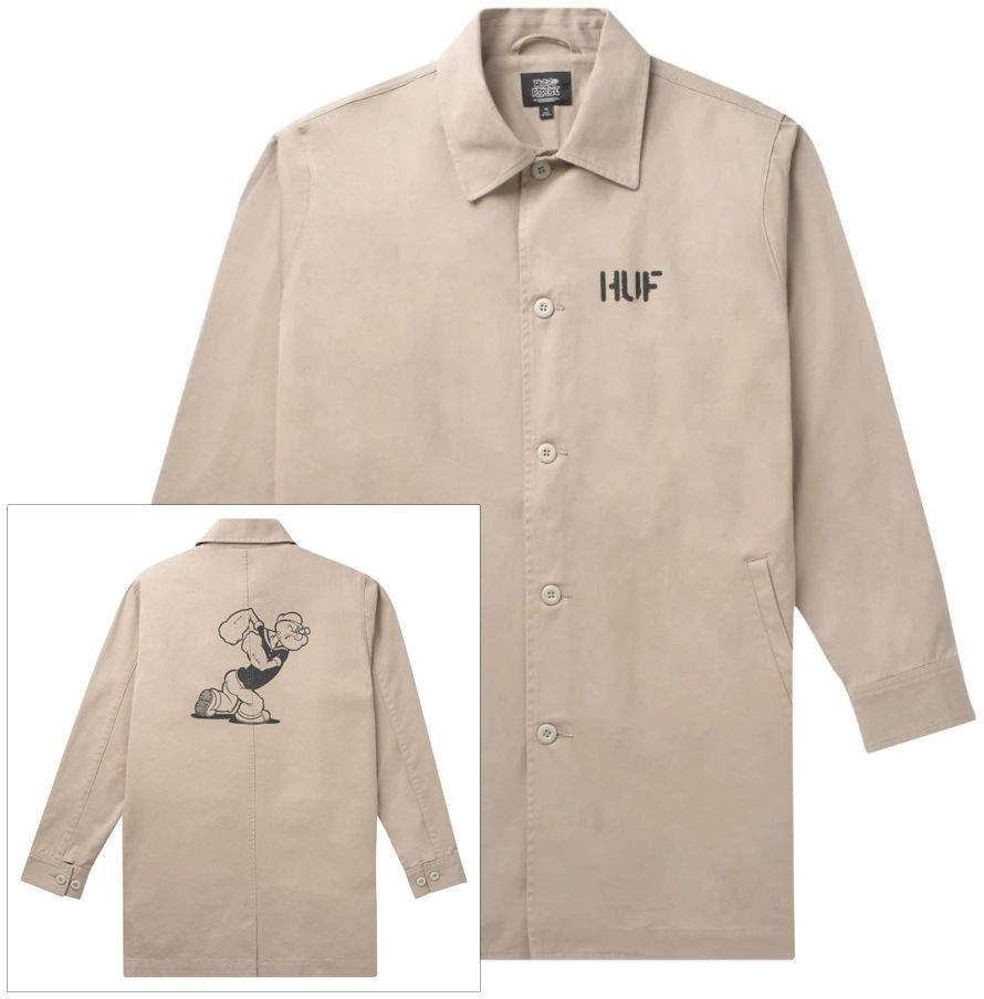 HUF kurtka męska POPEYE TRENCH JACKET Tan