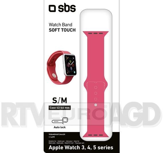 SBS SBS pasek do Apple Watch 44mm S czerwony TEBANDWATCH44SR