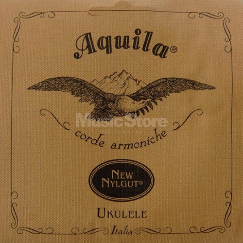 Aquila Corde Armoniche 19U - New Nylgut Ukulele String Set, Gg-Cc-EE-AA Tenor, 1 Red String