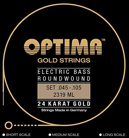 Optima E-Bass 24k Gold Struny Satz Srednie swiatlo, Dluga skala 2319.L ML