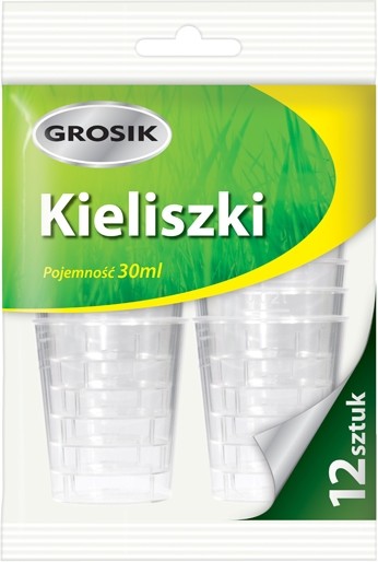 Grosik kieliszki plastikowe 30ml 12 sztuk