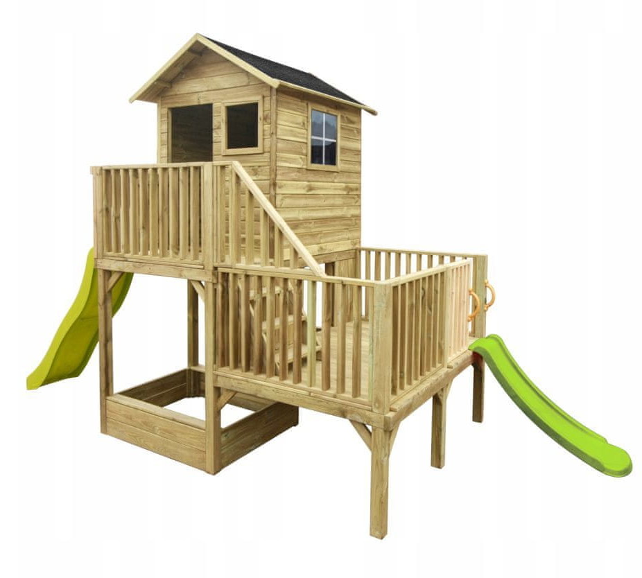 4iQ Domek Ogrodowy Dla Dzieci Hubert Z Dwoma Ślizgami