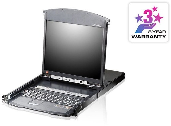 Aten Konsola KVM over IP KL1516AIN-AXA-AG 1-lokalny/zdalny dostęp 16-portowa Kat 5 Dual Rail 19