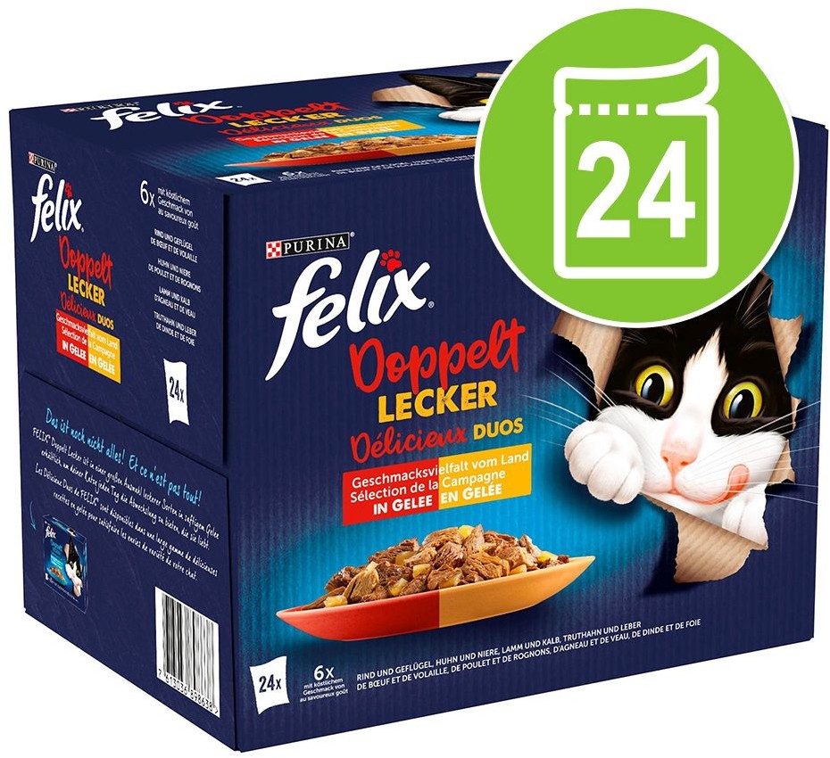 Purina Felix Megapakiet Fantastic 2 smaki (So gut...), 48 x 85 g - Mięsno-warzywny mix