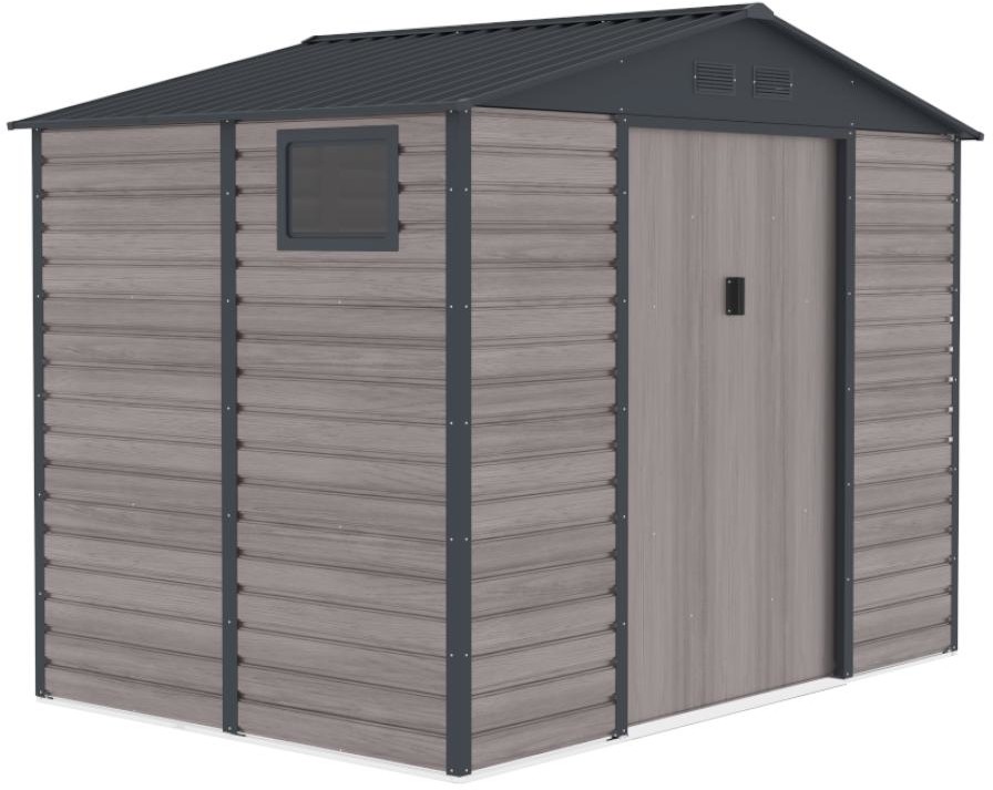 Vente-Unique Wiata ogrodowa ADELMO ze stali galwanizowanej, drewnopodobnej  kolor szary  5,40 m