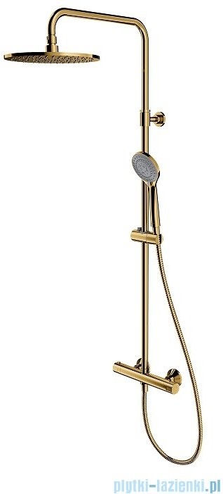 Omnires Y zestaw prysznicowy natynkowy termostatyczny złoty Y1244LUXLGL |