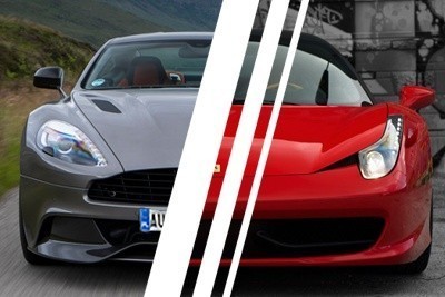 Aston Martin DB9 13 kontra Ferrari Italia F458 Toruń kierowca II okrążenia