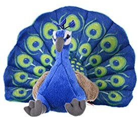 Wild Republic 13812 pluszowy paw, Cuddlekins przytulanka zwierzątko pluszowe, 30 cm, zielono-niebieski, 30 cm 13812