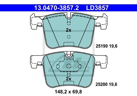 ATE Klocki hamulcowe - komplet 13.0470-3857.2